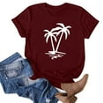 thumbnail image 2 of LYXSSBYX Plus Size Womens Shirts Summer Beach Printed T-Shirt with Round Neck and Short Sleeved Top, 2 of 3
