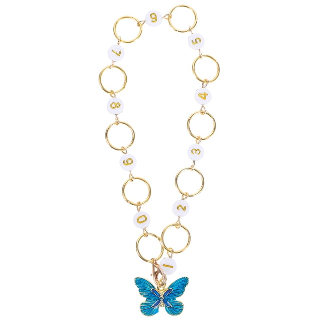KAKOWELY Chaîne de Comptoir en Rangée pour Tricot et Crochet avec Pendentif Papillon Marqueur de Point en Alliage Durable pour Travaux d'Aiguille et Projets de Tissage 10.16"X0.87"X0.16 Pouces
