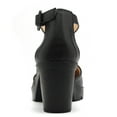 thumbnail image 3 of DADAWEN Women's Closed Toe Chunky Mid Heels Ankle Strap Platform Dress Wedding Shoes, 3 of 7