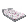 thumbnail image 3 of Ambesonne Nature Fitted Sheet & Pillow Sham Set, Vivid Wild Lily Flora, Twin, Purple Green, 3 of 3