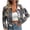Gray*1, variant on CFLVAEK Cropped Jackets Women Fashion Plaid Short Jacket Casual Lapel Button Down Fall Coat Long Sleeve Coats with Pockets Gray M