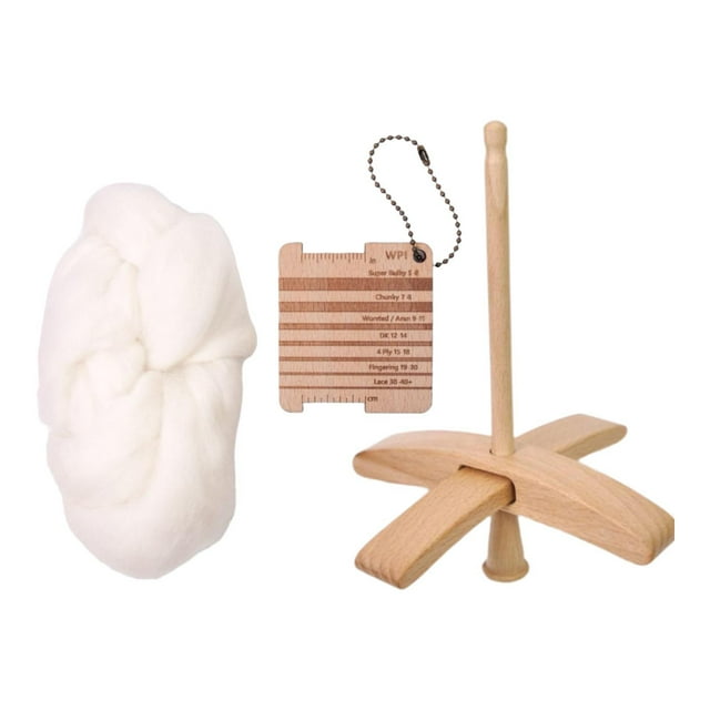 Abbracc Turkish Drop Spindle Wood Hand Carved Yarn Making for Hand Knitting