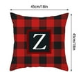 thumbnail image 3 of Christmas Retro Plaid Pillow Covers 18"x18" Buffalo Plaid Red and Black 26 Letters Farmhouse Christmas Throw Pillow Covers Cotton Linen Cushion Case Xmas Decorations, 3 of 3