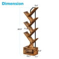 thumbnail image 5 of Casacomoda 6-Tier Tree Bookshelf for Corner & Small Space — Narrow Steel & Wood Bookcase, Tall Floor Standing Book Organizer Shelf with Storage Cabinet, Home Decor for Living Room, Bedroom, Vintage, 5 of 8