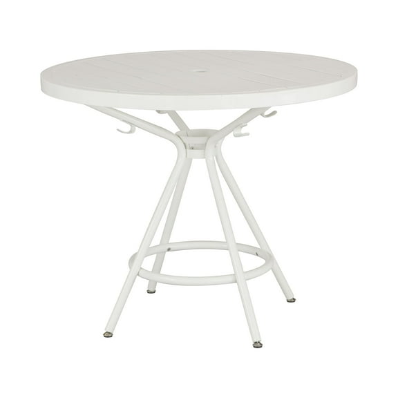Safco Steel Indoor Outdoor Table Steel Round in White 36" Diameter