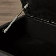 thumbnail image 2 of AYCP Furniture L Shape Sectional Sofa with Ottoman, Left Chaise, Black Faux Leather, 2 of 8