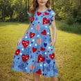 thumbnail image 7 of CYRBOKO July 4th Dresses for Girls, 2025 Flutter Sleeve Casual A-line Summer Dresses Blue Size 12-13T, 7 of 7