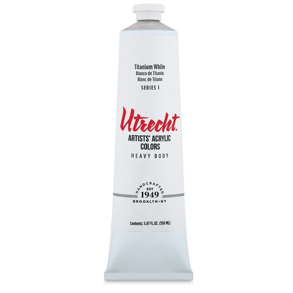 Utrecht Artists' Acrylic Paint - Titanium White, 5 oz tube