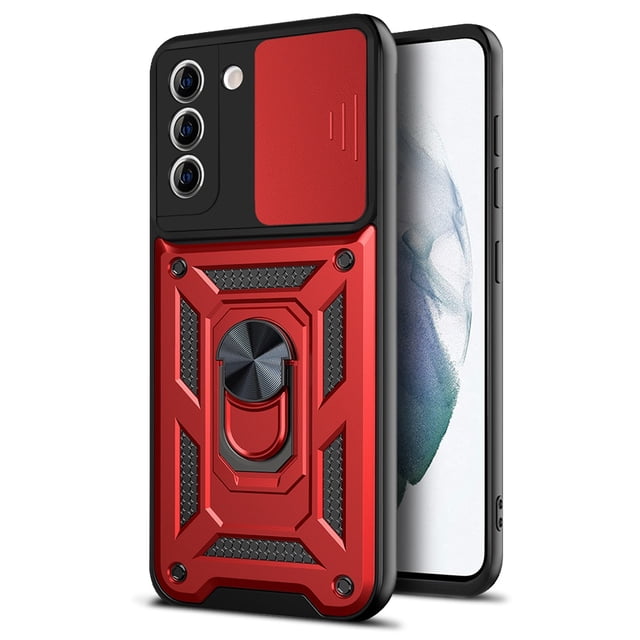 Funda de teléfono a prueba de golpes con protección de lente para Samsung Galaxy S21 S20 Plus S23 Ultra A51 A52 A71 5G, funda magnética con soporte para anillo de dedo Tan Jianjun unisex
