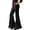 01-Black, variant on Pull On Stretchy Bell Bottom Trousers for Women Gothic Lace Up Ruffle Hem Flare Pantswith Pockets Halloween Costume Black S