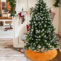 Tree Skirt for 7.5 Ft Tree 40 Inch Christmas Tree Skirts Solid Plush Round Carpet for Christmas Tree Furry Christmas Decoration Base