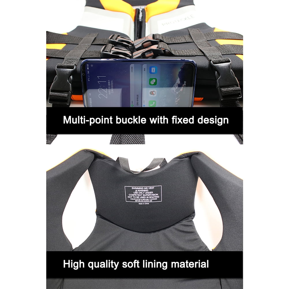Adult Universal Life Vest,Drifting Snorkeling Buoyancy Suit For Adults, Great for Boating,Fishing,Tubing,&Other Water(Orange L)