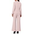 thumbnail image 3 of INSPIRE CHIC Business Suit for Women's 2 Piece Collarless Matching Set Work Outfit Blazer and Pants Sets L Pink Beige, 3 of 6