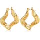 thumbnail image 1 of Pendientes de aro con hebilla de cadena hechos a mano en oro para mujer, hipoalergénicos y de varios estilos, perfectos para fiestas de cumpleaños, Navidad y regalos (geométricos)., 1 of 5