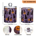 thumbnail image 5 of Yayeee 4 Pack Qtip Holder Bathroom Cotton Swab Canister with Lid Clear Dispenser Set, Purple Halloween Black Cat, 5 of 6