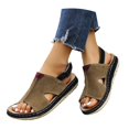 thumbnail image 3 of Xijirk Women Casual Sandals Comfortable Open Toe Design Fastening Summer Wear Ideal Footwear Women Sandals for Everyday Activities and Walking,Brown,9, 3 of 9