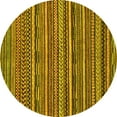 thumbnail image 1 of Ahgly Company Machine Washable Indoor Round Abstract Yellow Modern Area Rugs, 7' Round, 1 of 4