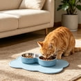 thumbnail image 5 of Leodye 1PCS Rectangular Silicone Pet Feeding Mat, Anti-spill Anti-slip Slow Feeder Placemat fors s, Easy to Wipe Clean -17.32x10.63x0.39in, 5 of 6