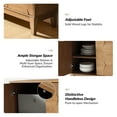 thumbnail image 2 of Tina's Home 4 Doors Storage Credenza and Sideboard Buffet Cabinet with Adjustable Shelves Solid Wood Legs Natural, 2 of 8