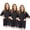 Black-3pack, variant on Nylon Salon Hairstylist Smock Barber Haircut Jacket, Dog Pet Grooming Work Shirt Uniform with Zip Closure-Black-XL