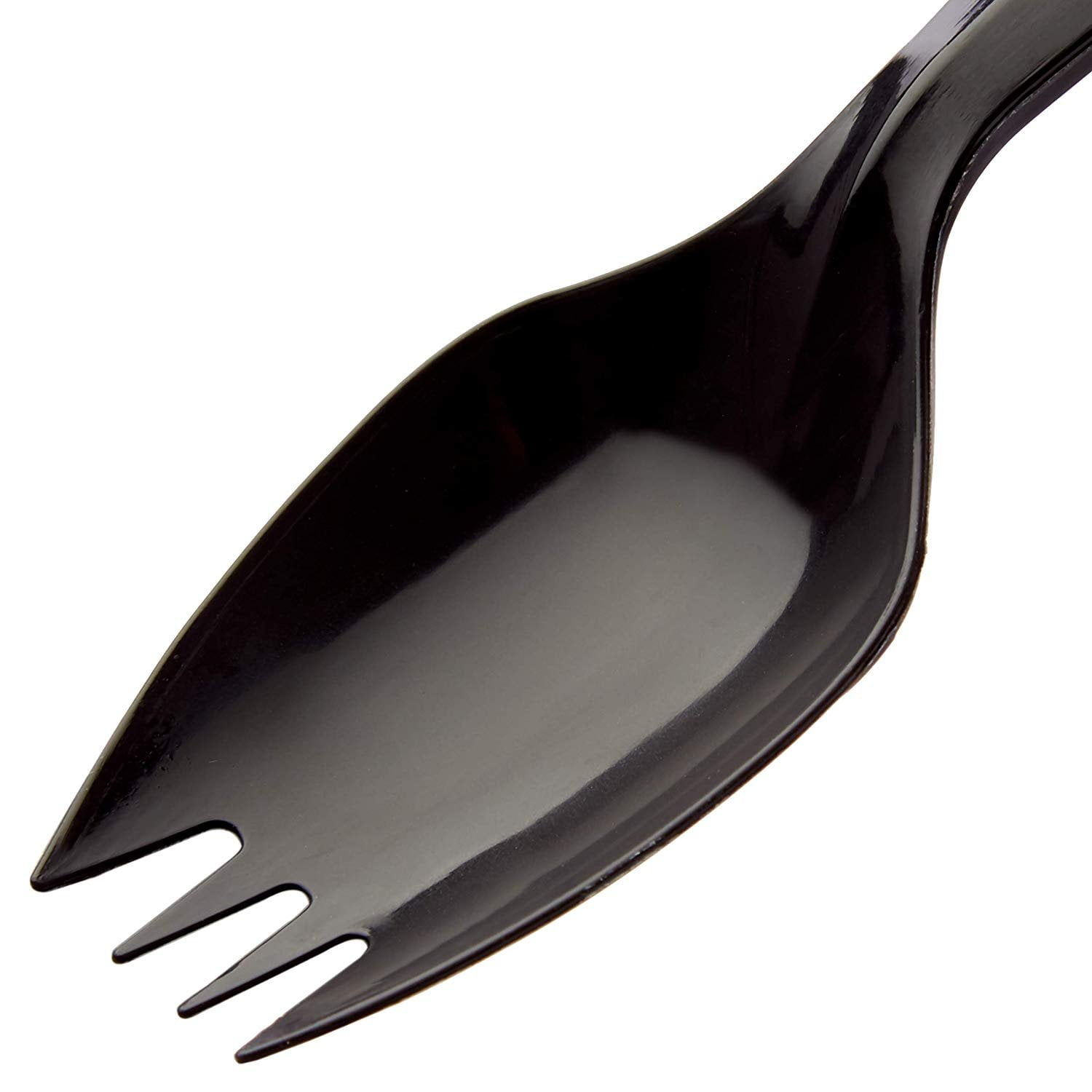 BPA-Free Black Disposable Sporks 50 Pk. Recyclable, Eco-Friendly and Kid-Safe 2-in-1 Utensils Built Strong to Last Large Meals. Great for School Lunch, Picnics or Restaurant and Party Supply (50)