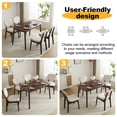 thumbnail image 3 of SESSLIFE 5-Piece Dining Table Set, Modern Wood Dining Table with 4 Fabric Upholstered Chairs, Dining Room Table Set for 4, Kitchen Table Set for Small Spaces, Walnut and White, 3 of 10
