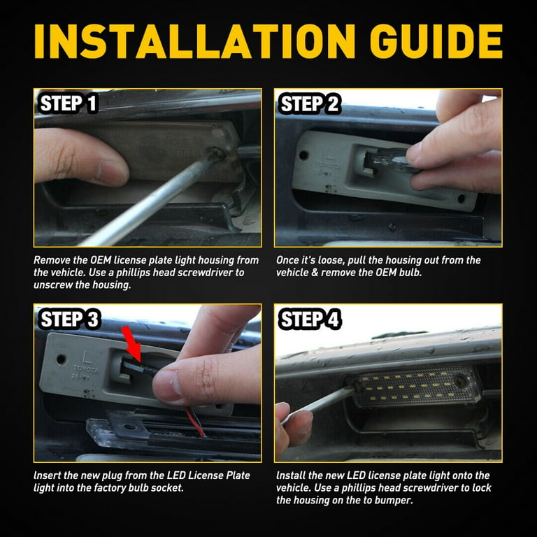 LED License Plate Light Tag Lamp Assembly Replacement For 1996