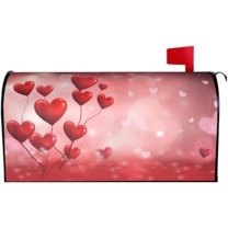 Valentine''s Day Mailbox Cover Red and Pink Love Heart Mailbox Covers Magnetic Standard Size 18" X 21" Happy Valentines Mailbox Wraps Post Letter Box Cover Decor for Outside Garden Yard Home