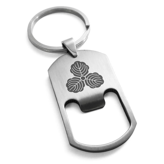 Tioneer Stainless Steel Kasai Samurai Crest Engraved Bottle Opener Dog Tag Keyring Celtic