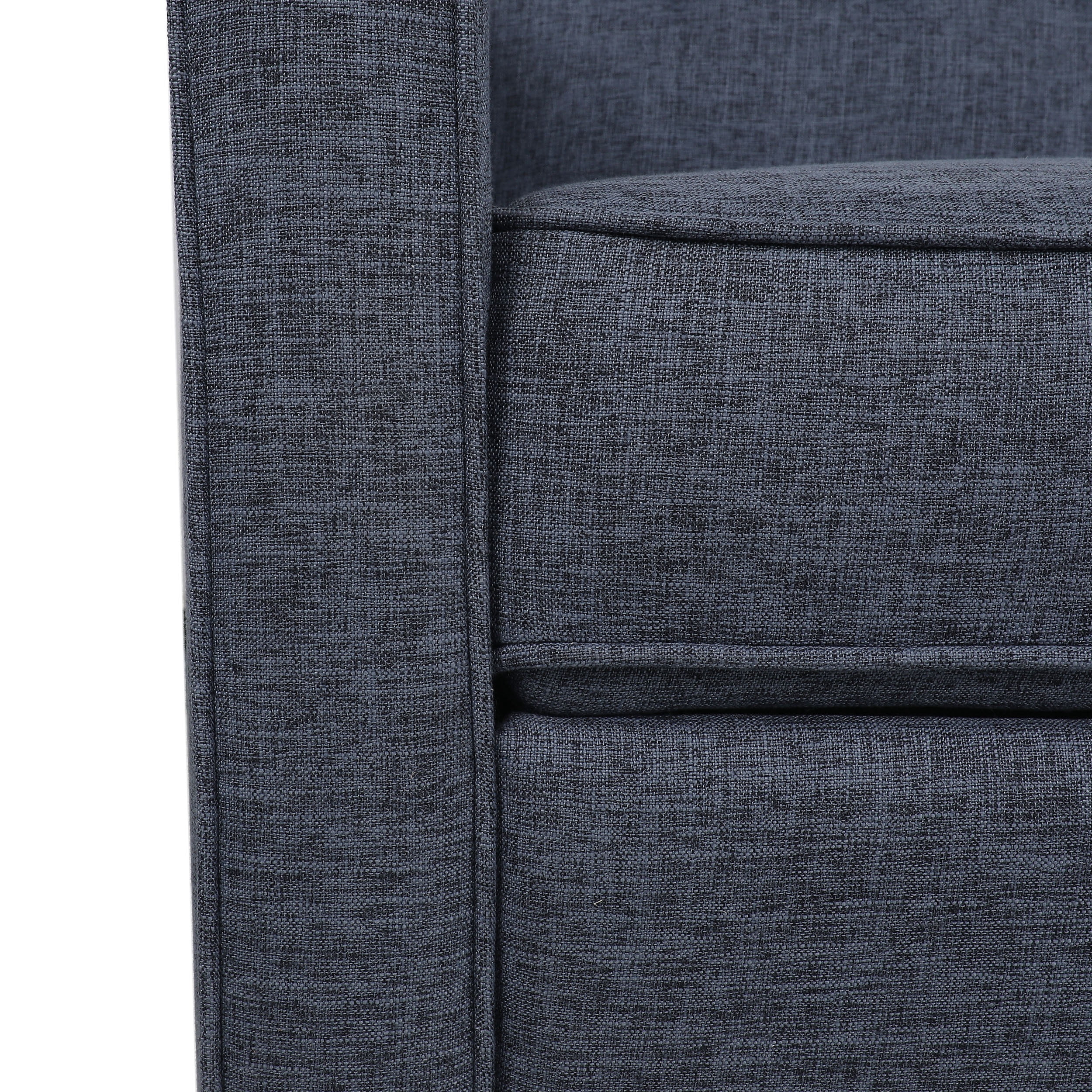 Noble House Craigue Fabric Tufted Loveseat Pushback Recliner, Dark Blue