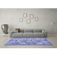 thumbnail image 3 of Ahgly Company Machine Washable Indoor Square Abstract Blue Modern Area Rugs, 3' Square, 3 of 4
