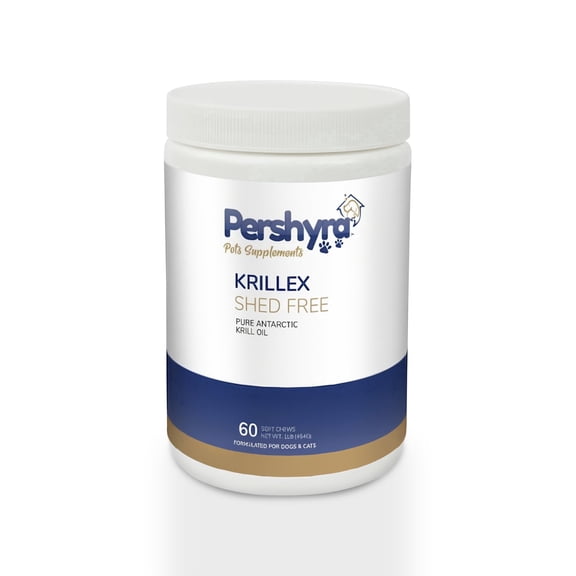 Pershyra Krillex Shed Free Soft Chew for Dogs and Cats, 60 Count