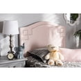 thumbnail image 5 of Aubrey Modern and Contemporary Light Pink Velvet Fabric Upholstered Twin Size Headboard, 5 of 5