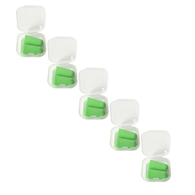 YWIYIUD 5Pack Reusable Ear Plugs 1inch, Soft Ear Plugs Foam Earplug with Plastic Storage Case, Ear Plugs for Sleeping, Traveling Portable Box Earplugs