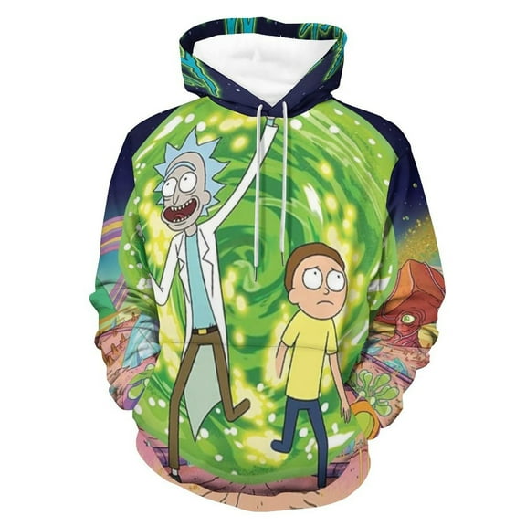 Rick And Morty Unisex Adult Hoodie Casual Hooded Sweatshirt Pullover Novelty 3D Printed Sweater Jacket S