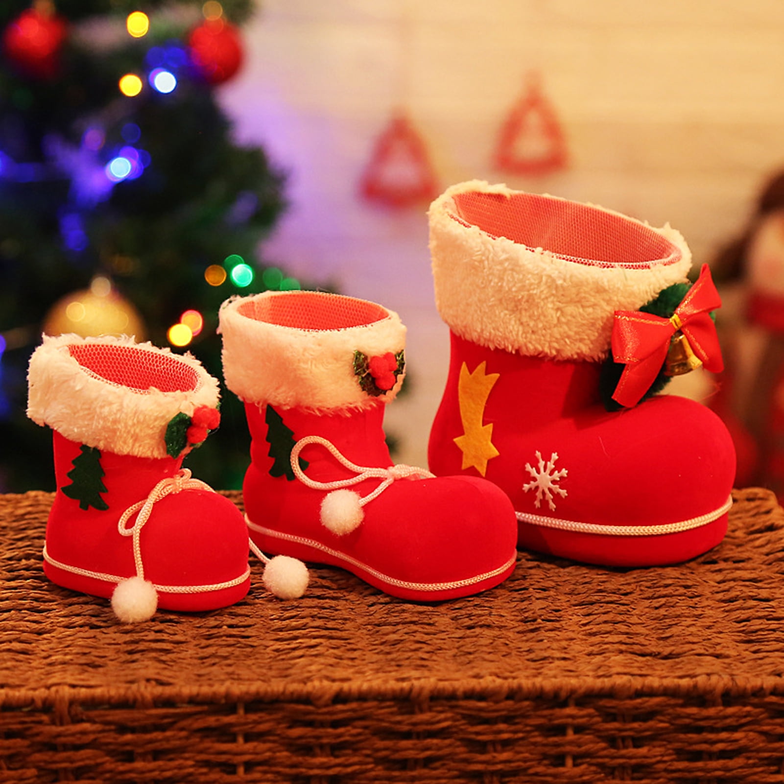 Christmas Decor Boots, Christmas Shoes Goodies Storage Gift