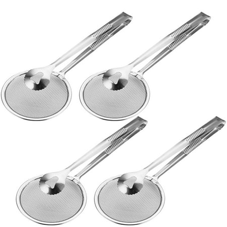 

4Pack Strainer Skimmer Spoon for Frying and Cooking -Stainless Steel Wire Pasta Strainer with Long Handle Professional Kitchen Skimmer Ladle