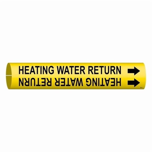 Brady Pipe Marker,Heating Water Return,Yellow, 4072-C 4072-C