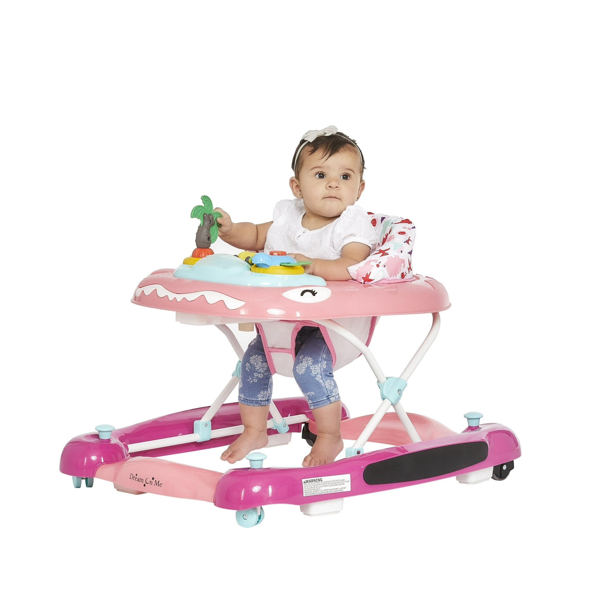 Dream On Me Baby Steps Activity Walker, Easy to Fold Baby Walker, Pink