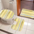 thumbnail image 4 of Yellow Nordic Style Stripes Bath Mat 3 Piece Bathroom Rug Set, Yellow Gray Texture Non Slip Bath Rug Contour Mat and Toilet Lid Cover, Absorbent Shower Mats Soft Bath Rugs and Mats Sets, 4 of 8