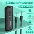thumbnail image 4 of Bluetooth 5.3 Transmisor Receptor de Audio Adaptador Inalámbrico de Música con Conector Auxiliar de 3,5 mm con Micrófono para Altavoz de Automóvil TV PC, 4 of 8