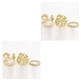 thumbnail image 4 of Qarigey 3 unids/set mujeres boda Boho Retro flor hojas hueco oro anillo conjunto mujer cumpleaños aniversario regalo oro 2piezas Qarigey CBP006623, 4 of 5