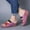 Purple, variant on Hoshose Roman Style Summer Slippers for Women Color Blocking Anti Slip Slope Heel Wedge Beach Sandals Multicolor
