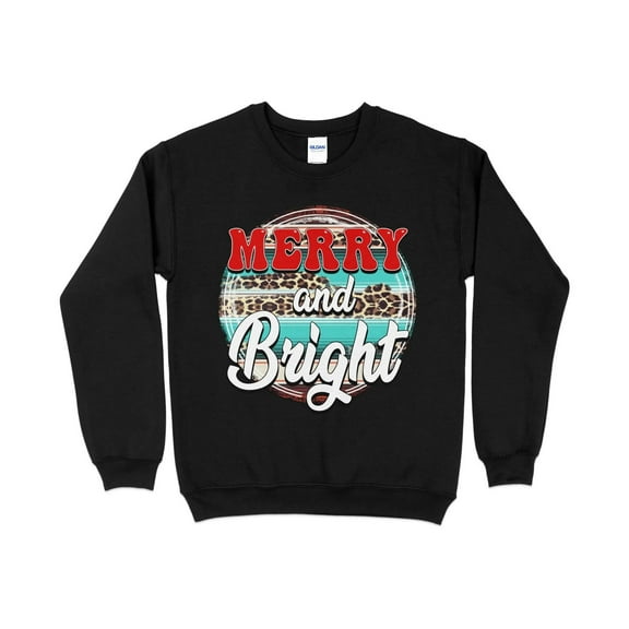 Merry and Bright Leopard Print Shirt, Merry and Bright Leopard Print Sweatshirts, Merry and Bright Leopard Shirt, Matching Family Christmas