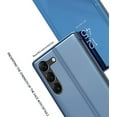 thumbnail image 5 of Mirror Case for Samsung Galaxy S23+ Plus (NOT S23) Support Wireless Charging, Smart Clear View Cover Ultra Thin with Kickstand Flip Phone Case for Samsung Galaxy S23 Plus 5G QH Black, 5 of 8