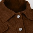 thumbnail image 4 of HAiming Womens Cropped Corduroy Jackets Lapel Long Sleeve Button down Shirts Coat Trendy Loose Casual Outwear Pockets, 4 of 7
