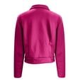 thumbnail image 5 of iHPH7 Suede Jacket Women Casual Outerwear Cropped Jacket Full Zip Jacket Women Zip Up Jacket Women's Fashion Women's Activewear Hot Pink M, 5 of 5