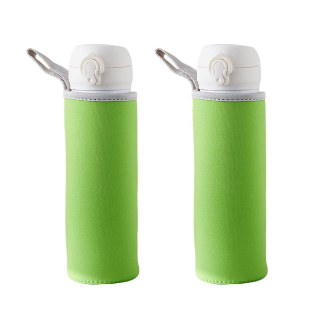 Wosthever Portador de nailon negro para botella de agua aislada, botella de agua plegable fresca en cualquier lugar, color negro Almacenamiento y organización del hogar 550ml verde