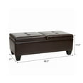 thumbnail image 2 of Munford Double Opening Chocolate Brown Leather Storage Ottoman, 2 of 6