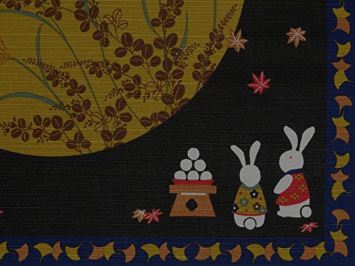 Furoshiki Cloth Rabbit moon cotton fabric made in Japan cotton cloth black 